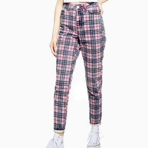 TOPSHOP Checkered Mom Jeans